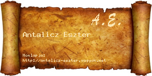 Antalicz Eszter névjegykártya